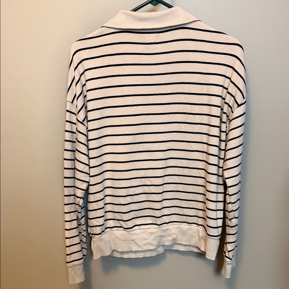 JAG Size Medium Striped Half-Zip 100% Cotton Pullover Sweater Top - Picture 4 of 6